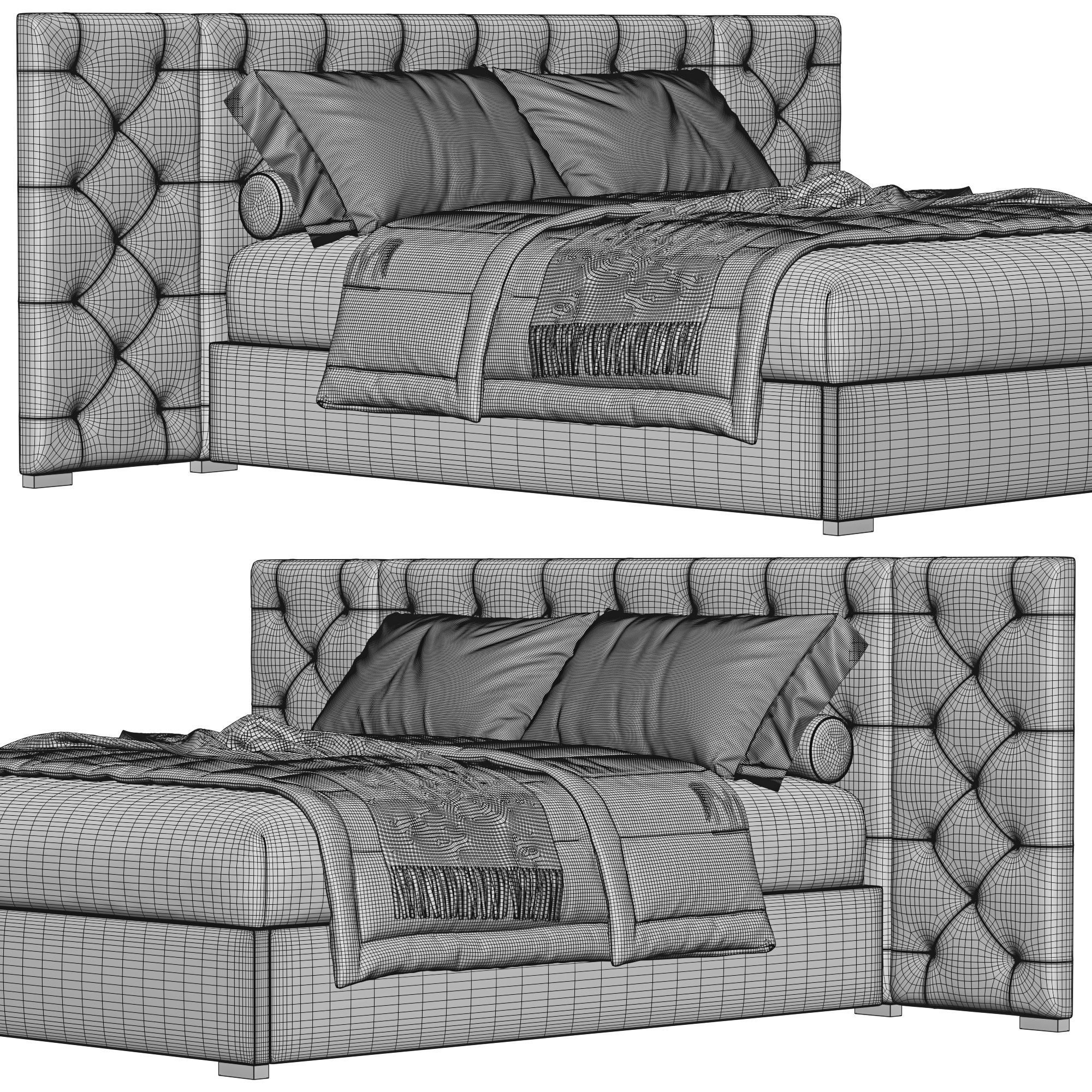 MODENA FABRIC DIAMOND-TUFTED EXTENDED BED 3D model_10