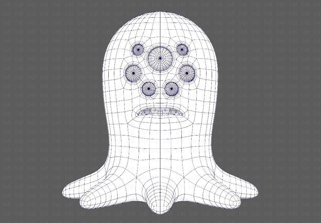 Monster V01 Low-poly 3D model_9