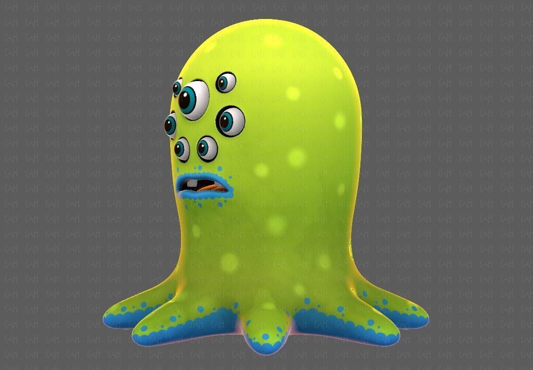 Monster V01 Low-poly 3D model_8