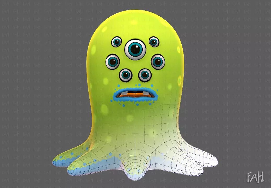 Monster V01 Low-poly 3D model_0