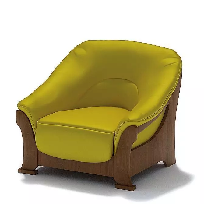 Yellow Single Seat Armchair 3D model