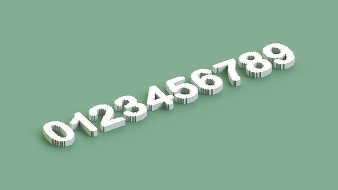 Voxel Number Low-poly 3D model