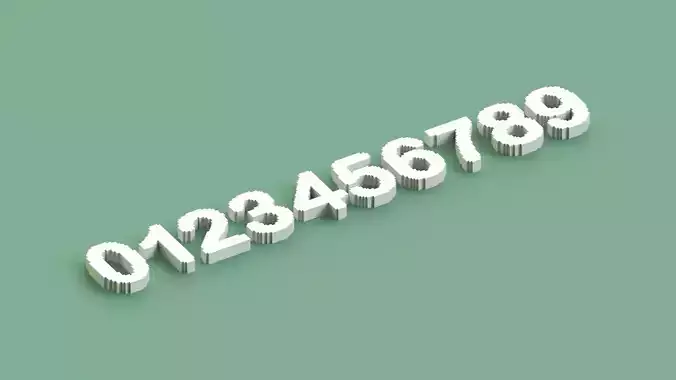 Voxel Number Low-poly 3D model
