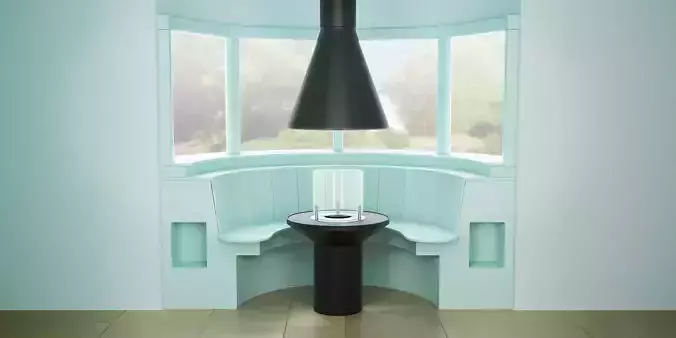 Round Nook Scene with AB3 Ethanol Burner 3D model