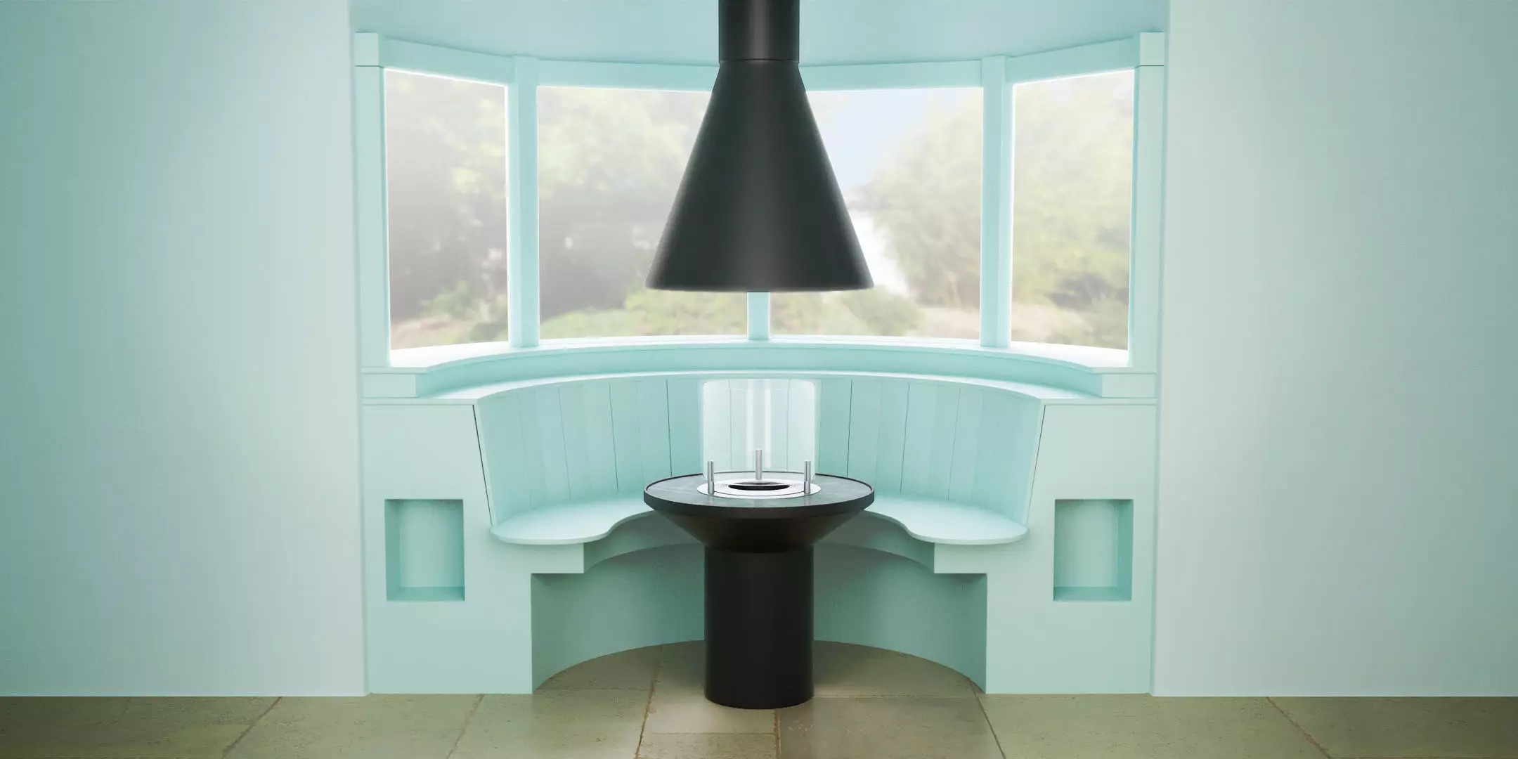 Round Nook Scene with AB3 Ethanol Burner 3D model_0