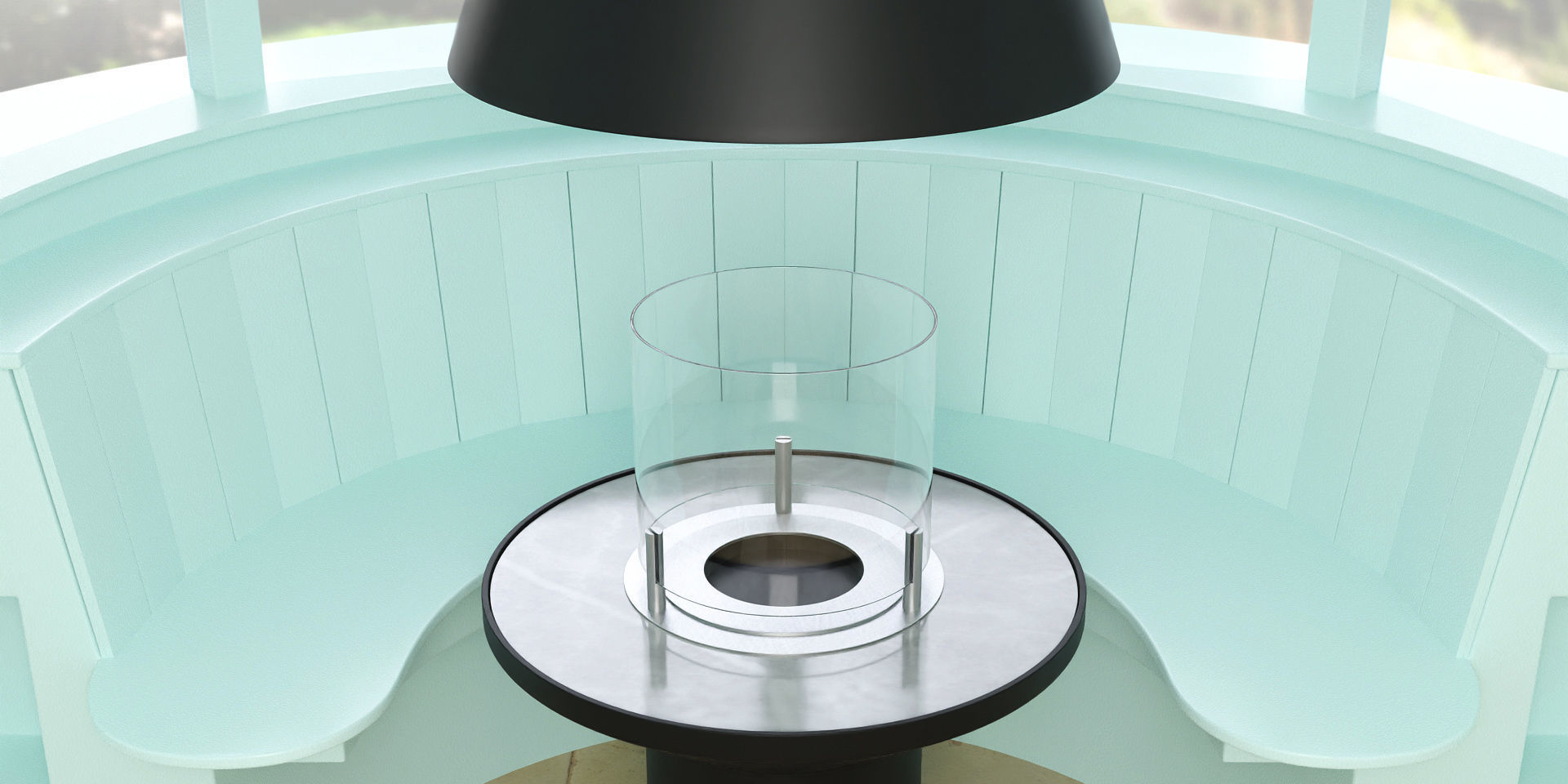 Round Nook Scene with AB3 Ethanol Burner 3D model_1