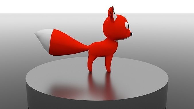Low Poly Cute Fox Low-poly 3D model