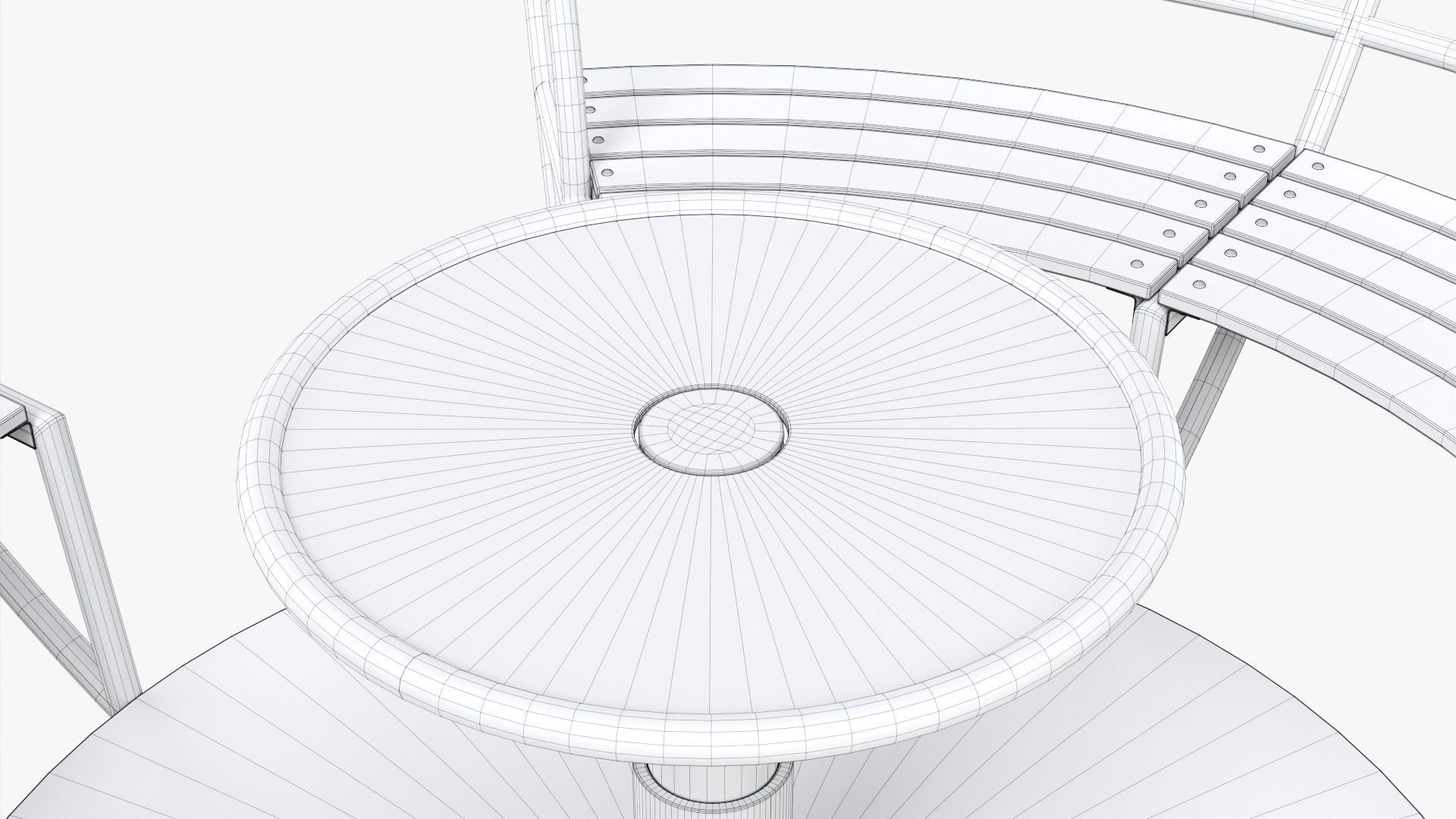 Roundabout bench 02 3D model_12