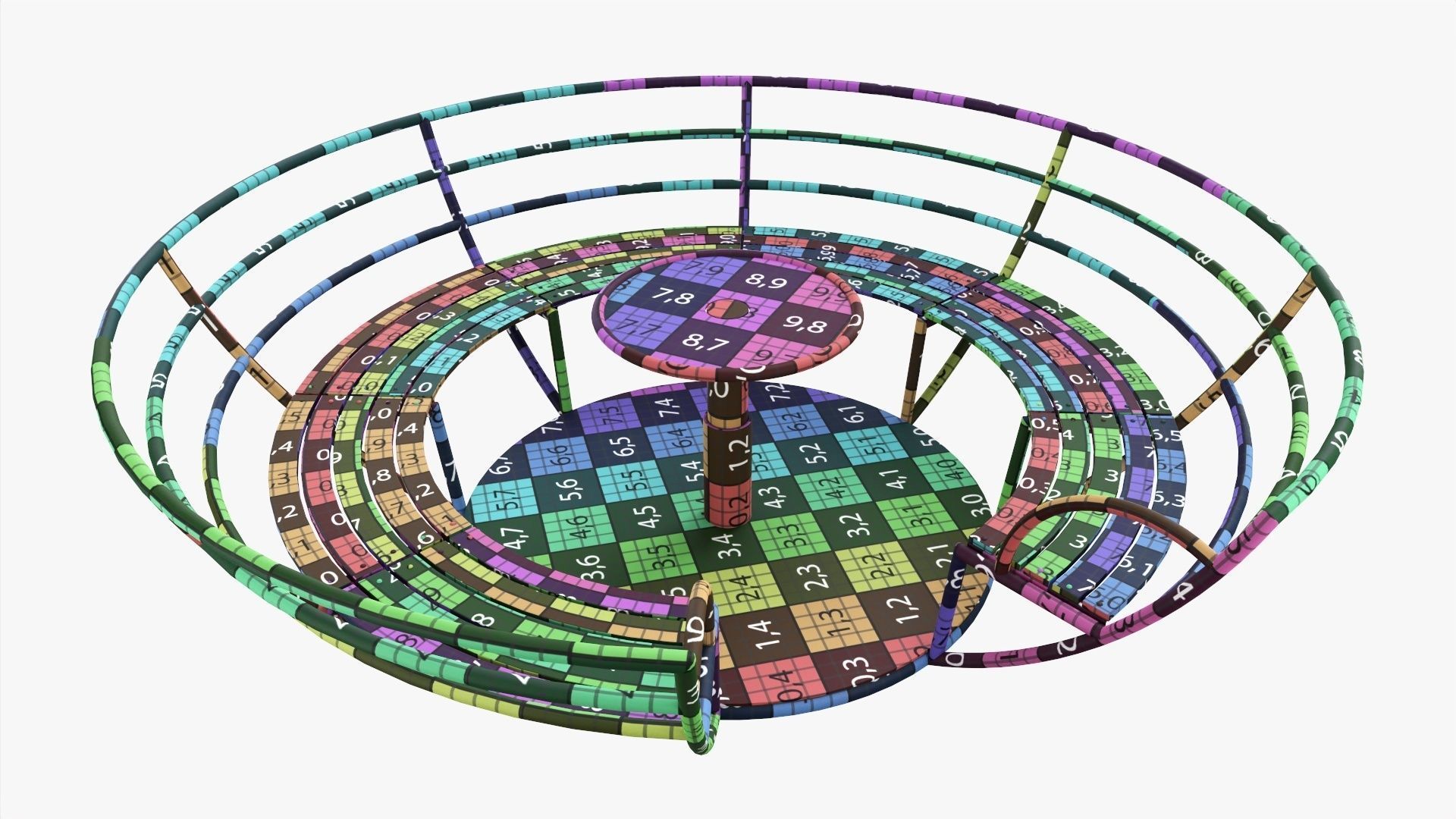 Roundabout bench 02 3D model_15