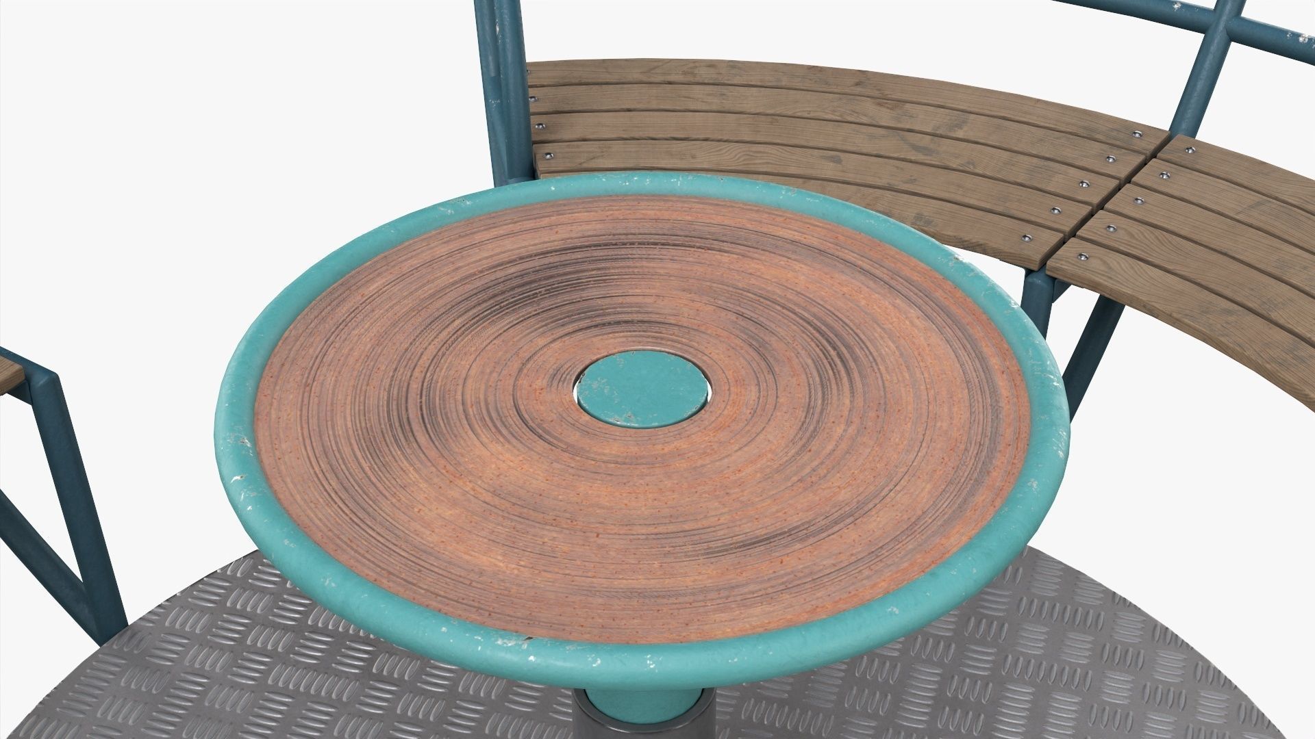 Roundabout bench 02 3D model_5