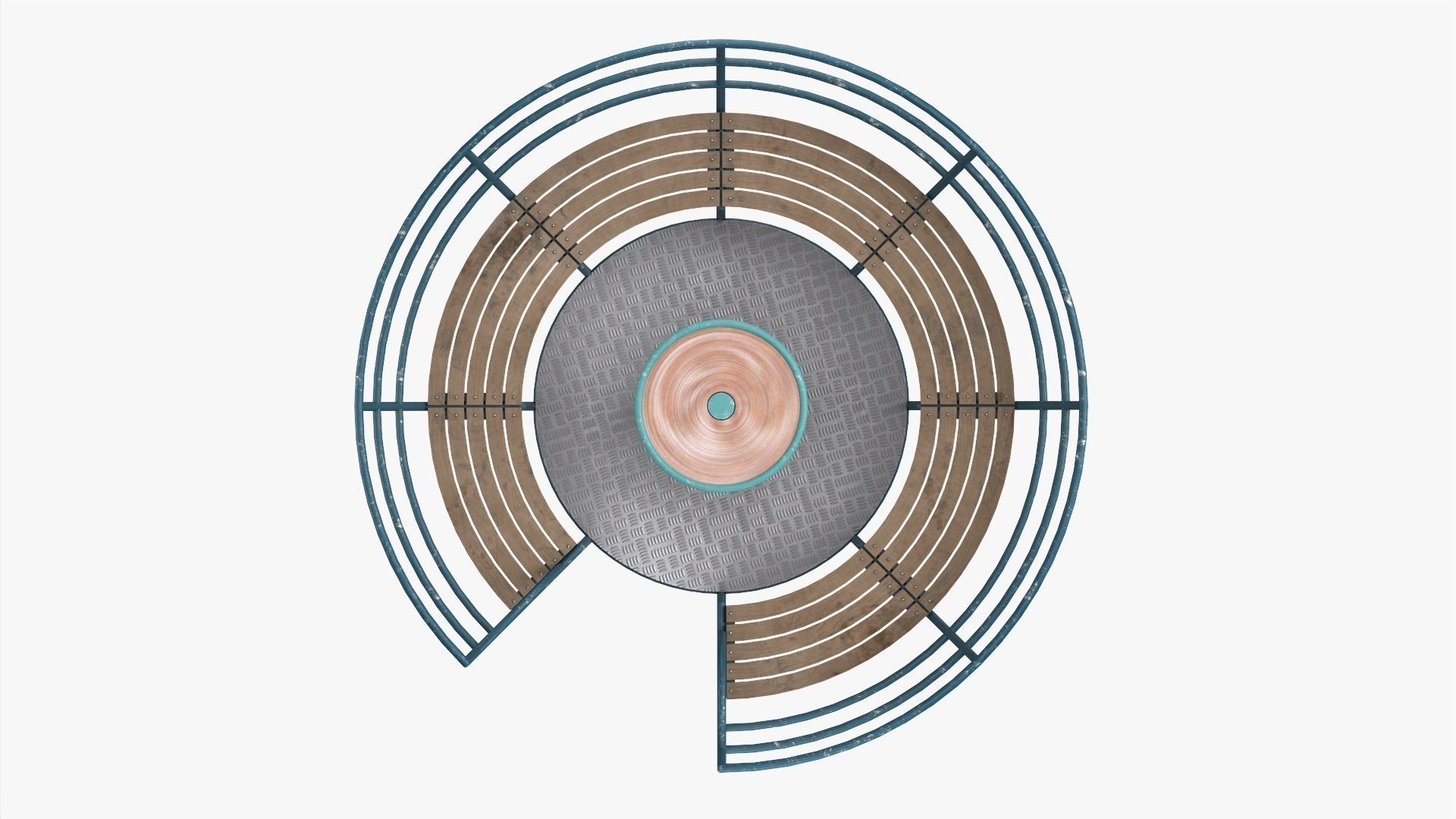 Roundabout bench 02 3D model_7