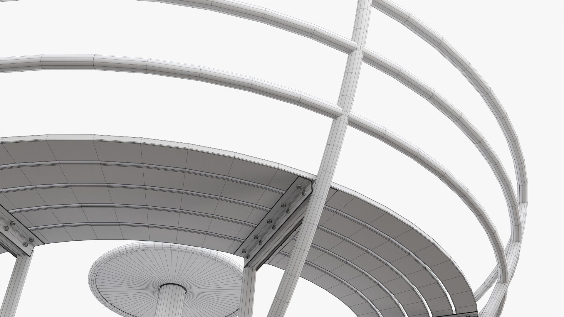 Roundabout bench 02 3D model_10