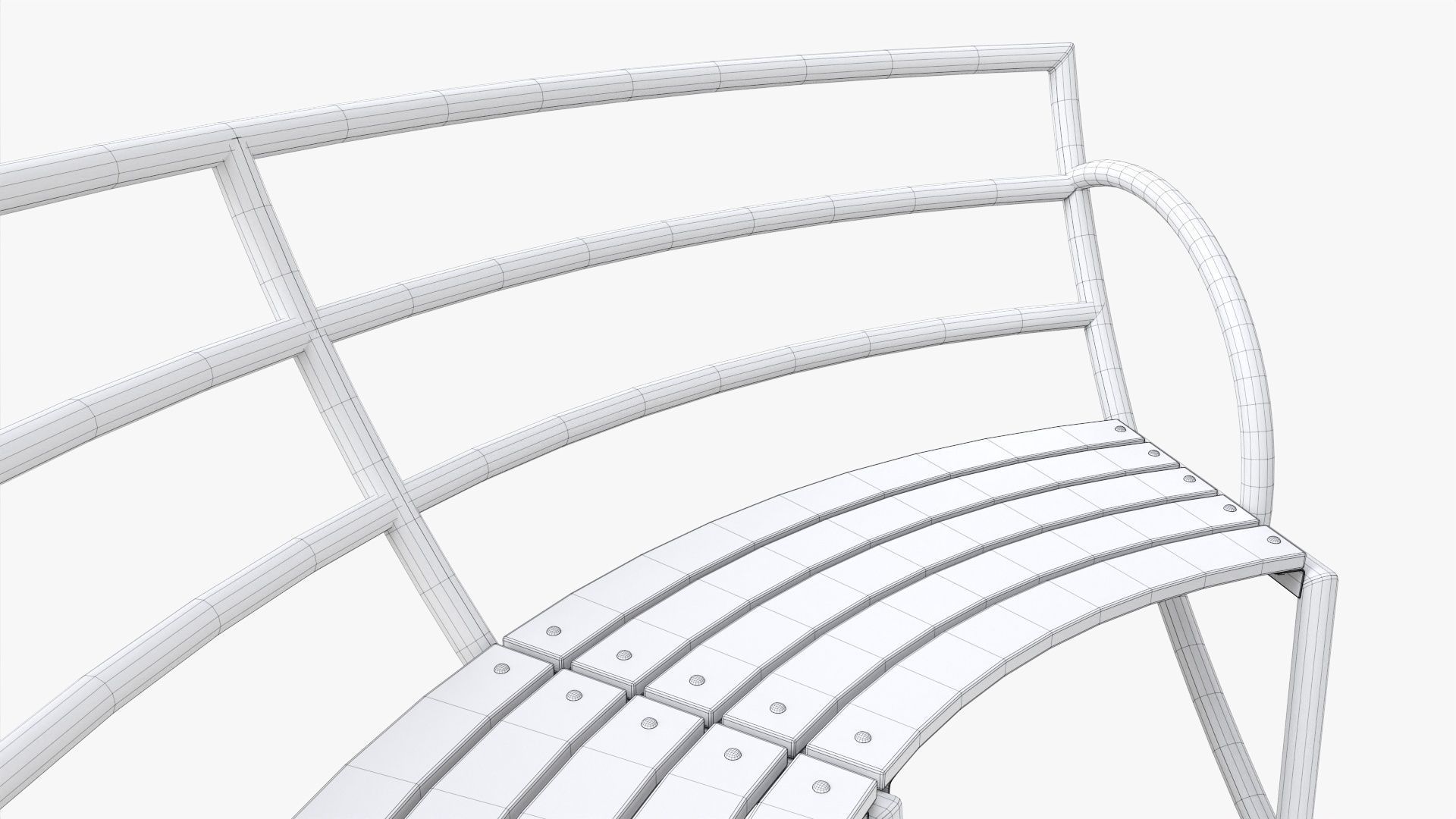 Roundabout bench 02 3D model_9