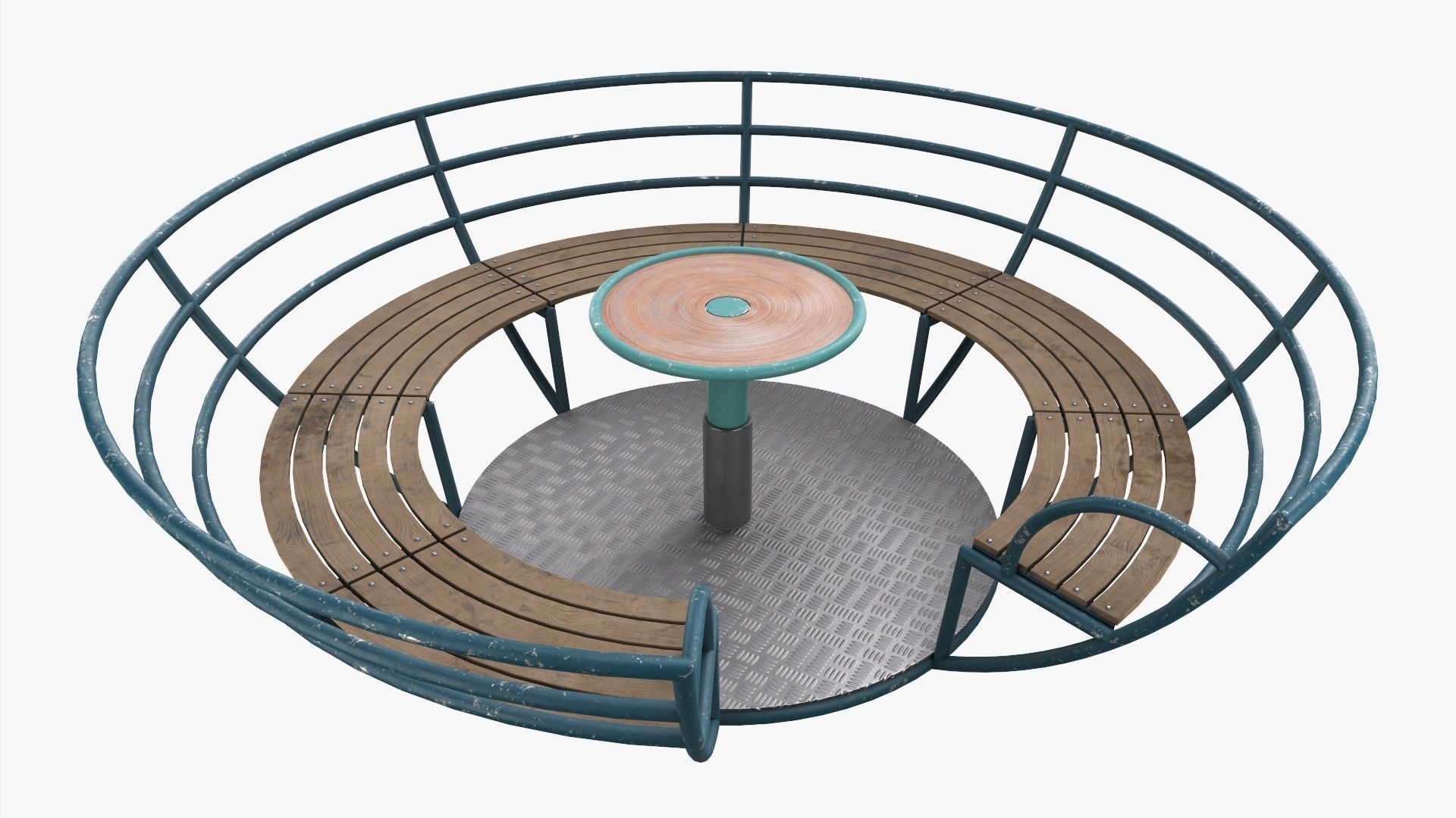 Roundabout bench 02 3D model_1