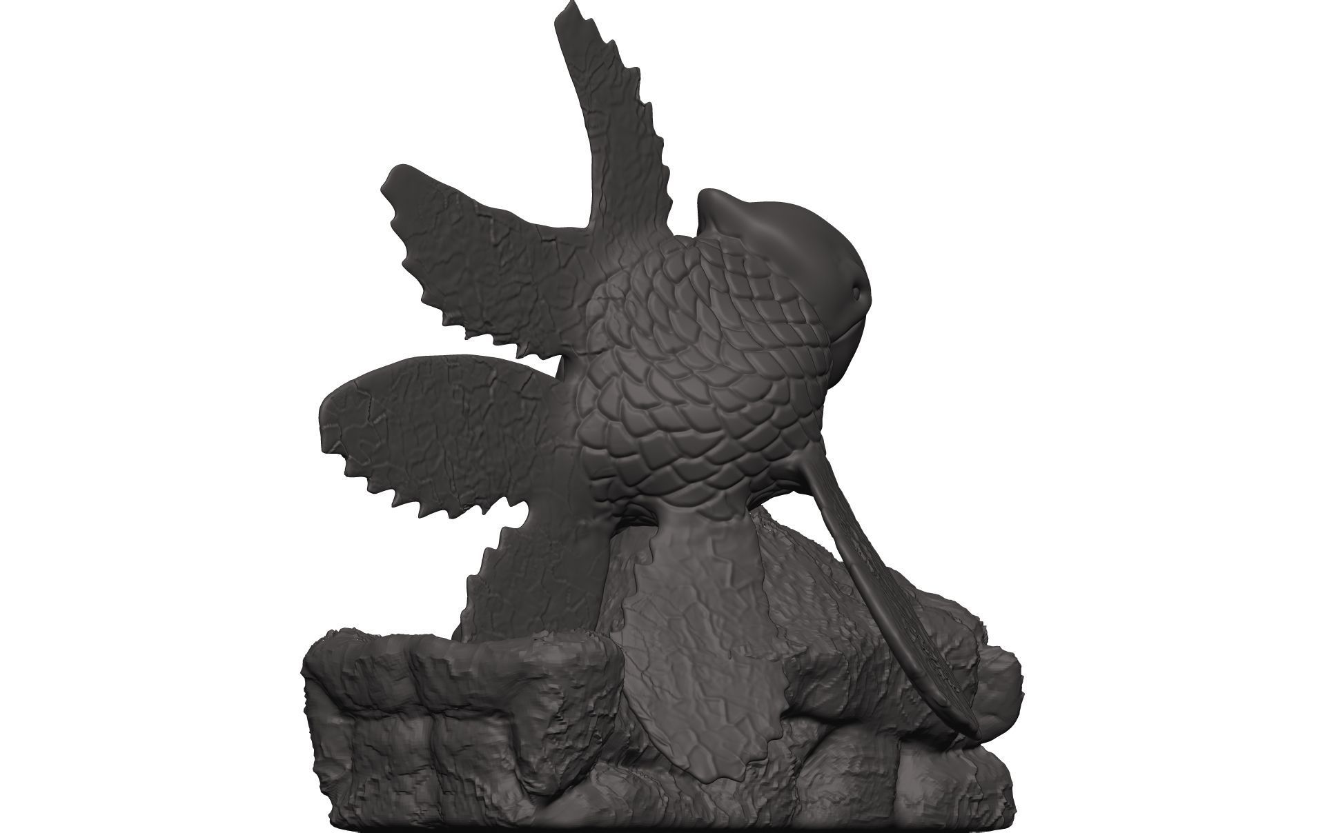 Goldfish statue of bird 3D model_6