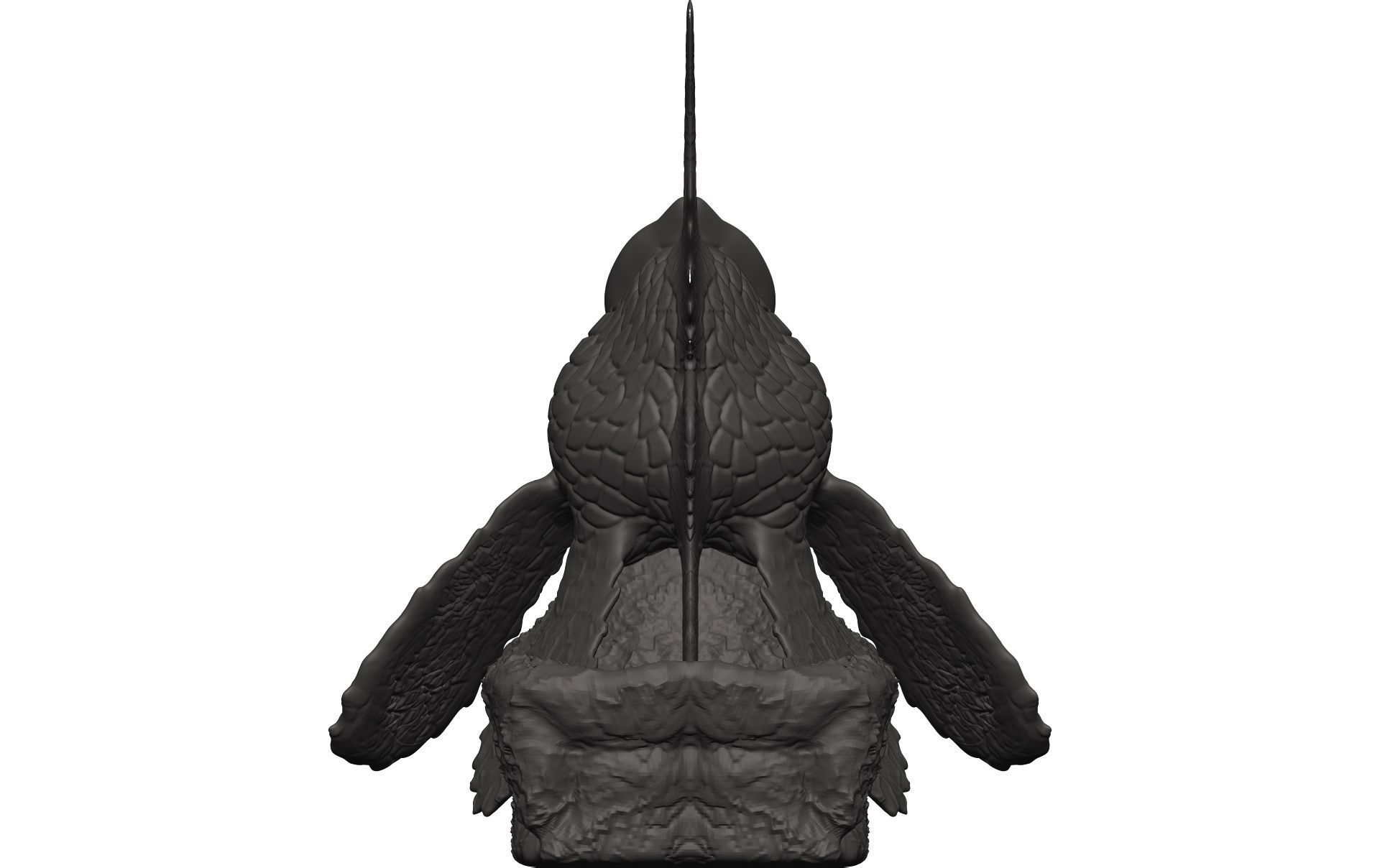 Goldfish statue of bird 3D model_5