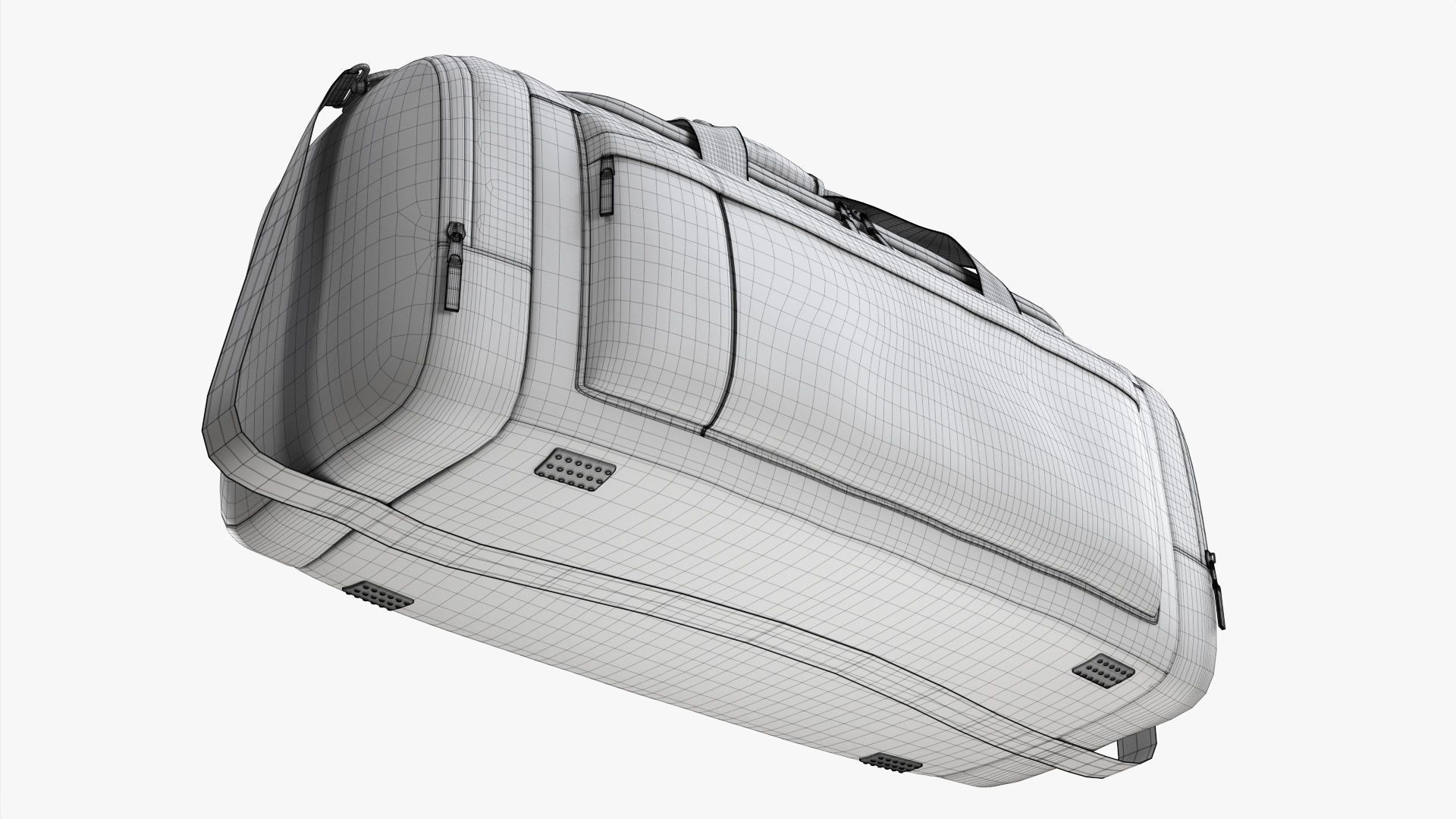 Duffel sport travel bag dark gray 3D model_14