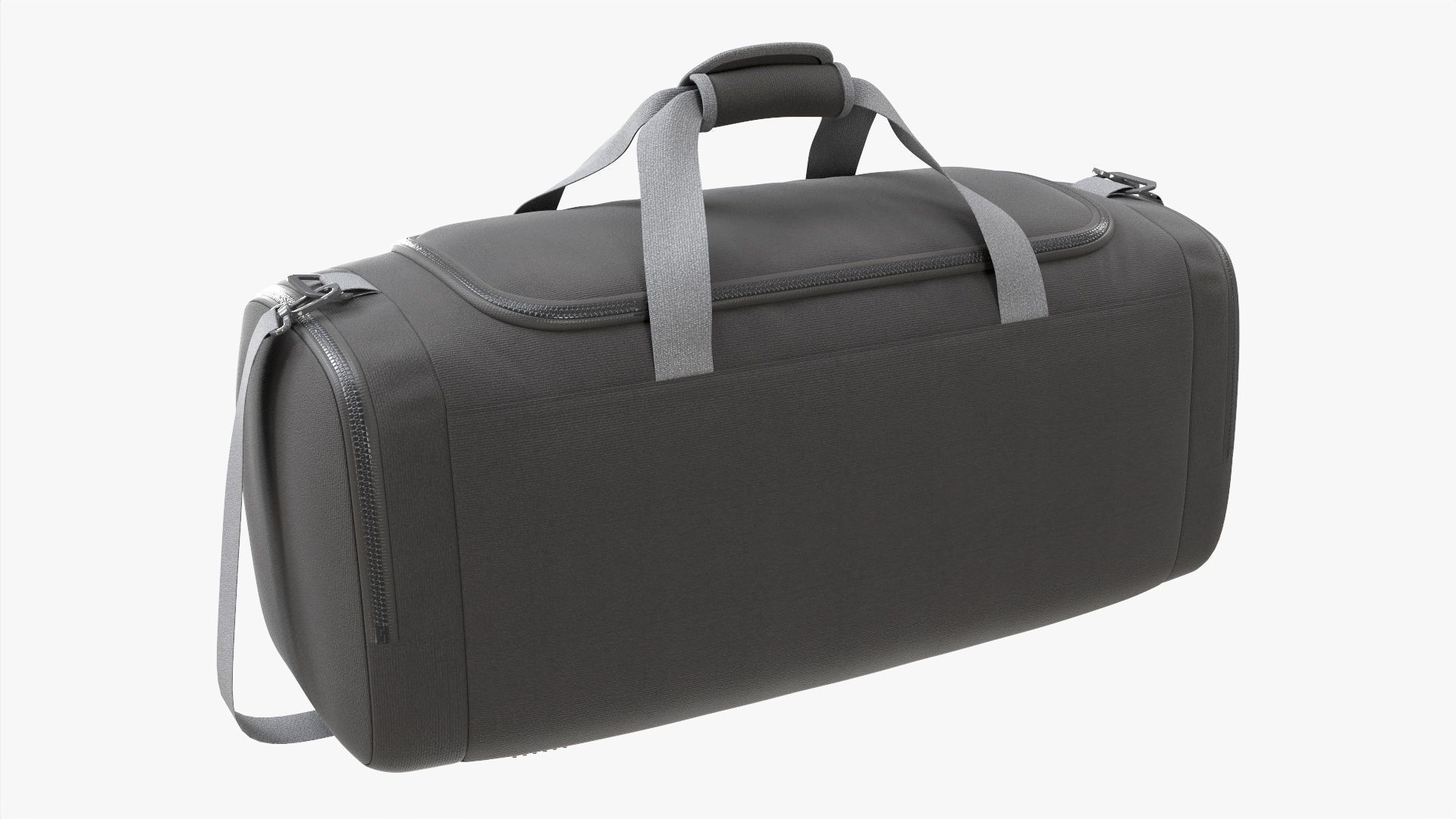 Duffel sport travel bag dark gray 3D model_2