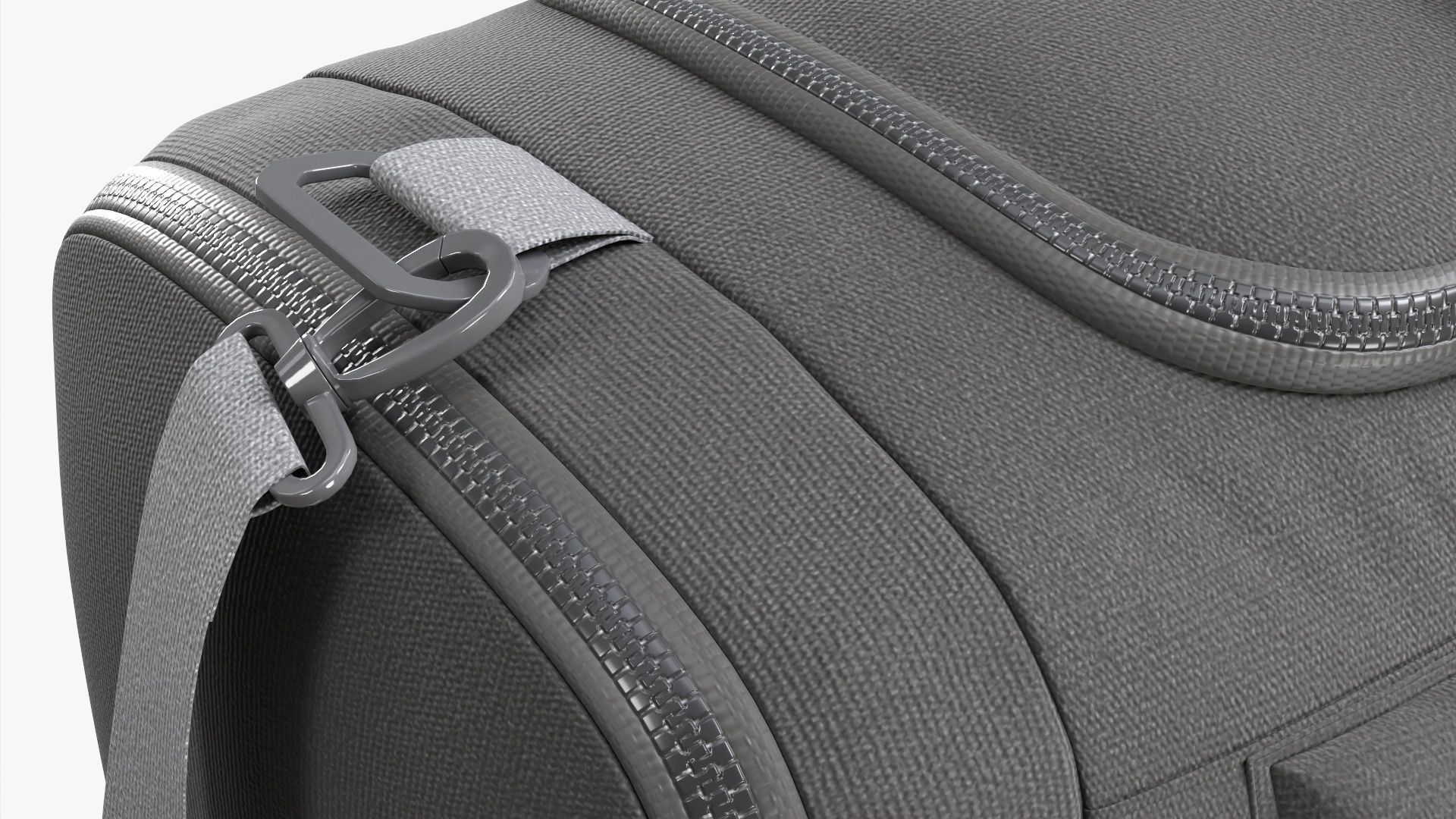 Duffel sport travel bag dark gray 3D model_4