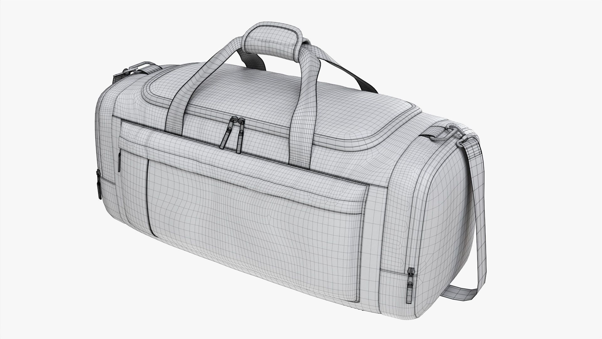 Duffel sport travel bag dark gray 3D model_12