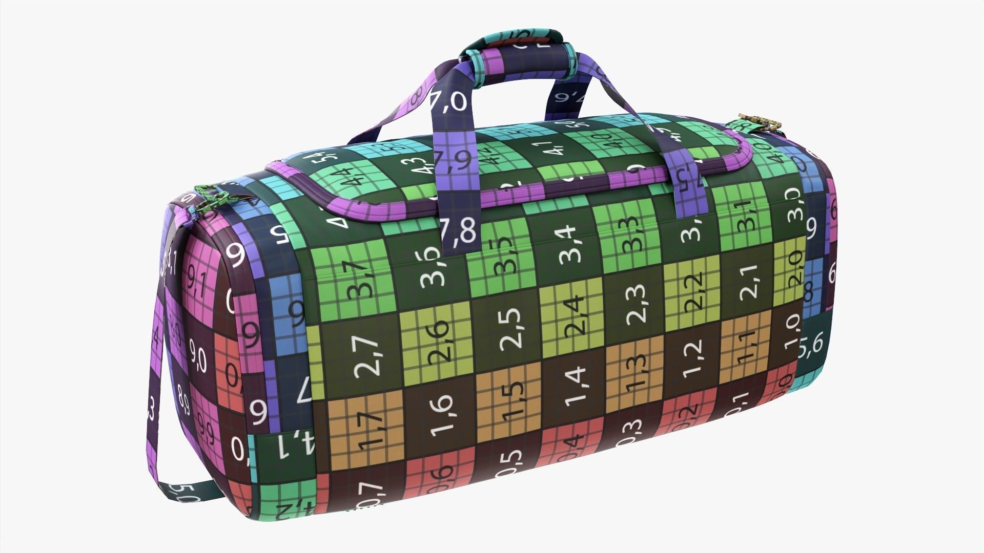 Duffel sport travel bag dark gray 3D model_23