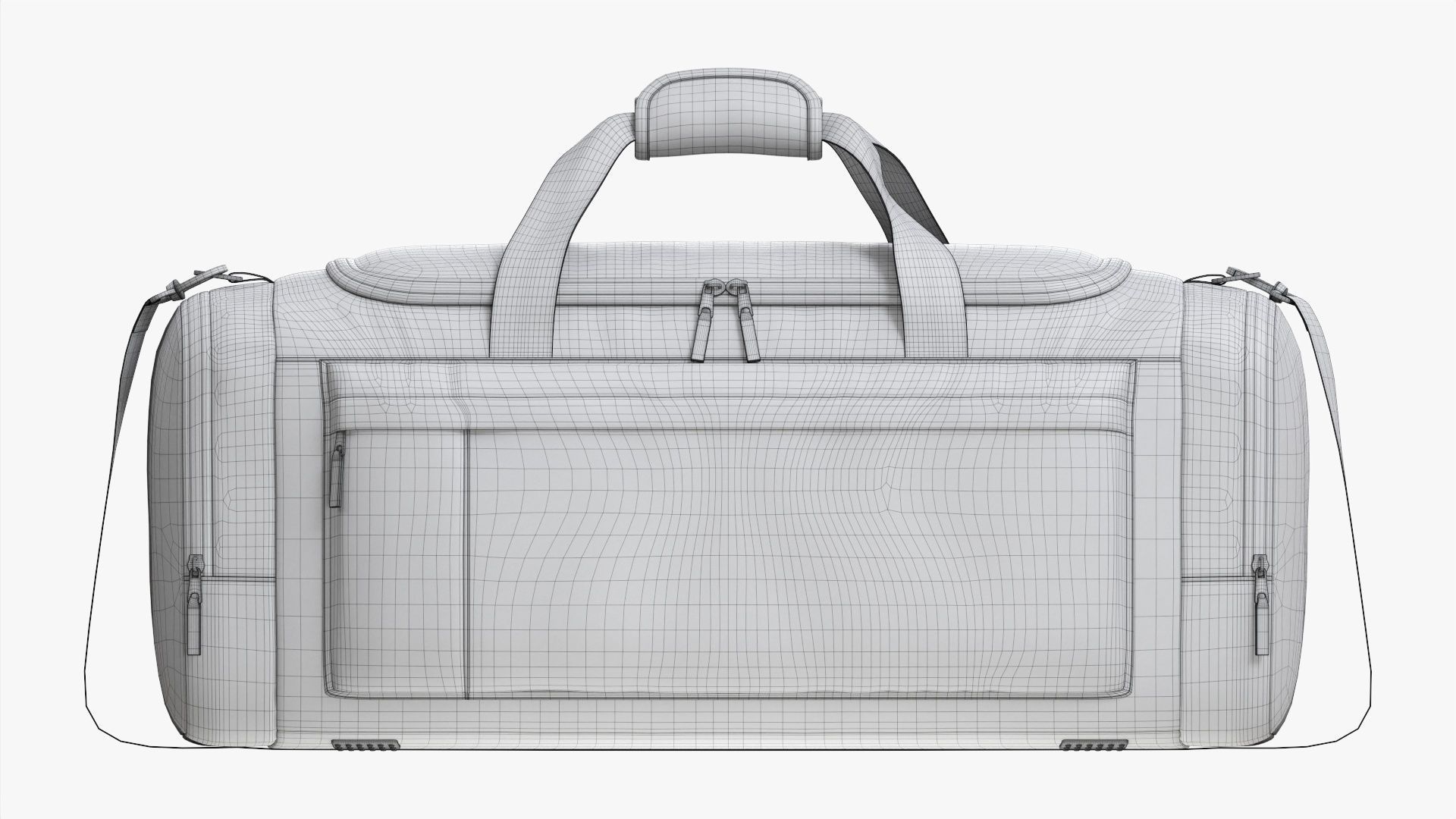 Duffel sport travel bag dark gray 3D model_19