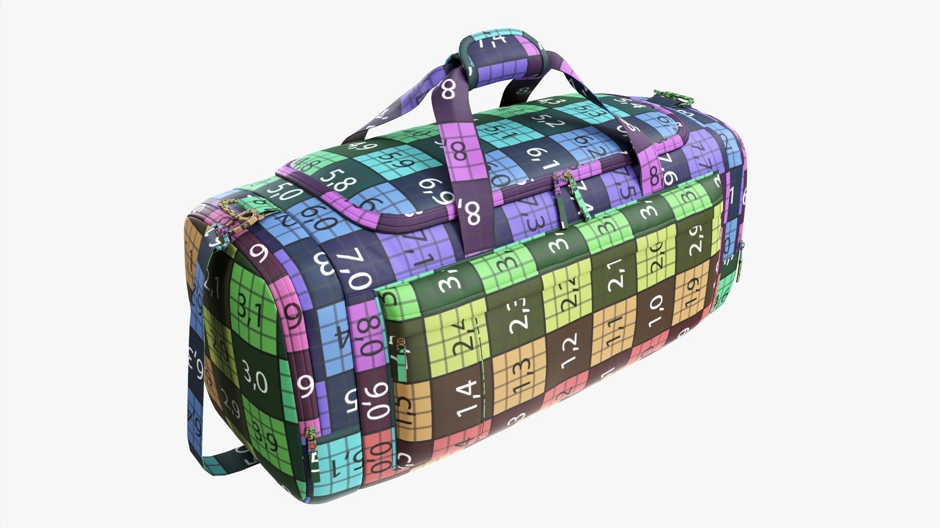 Duffel sport travel bag dark gray 3D model_22