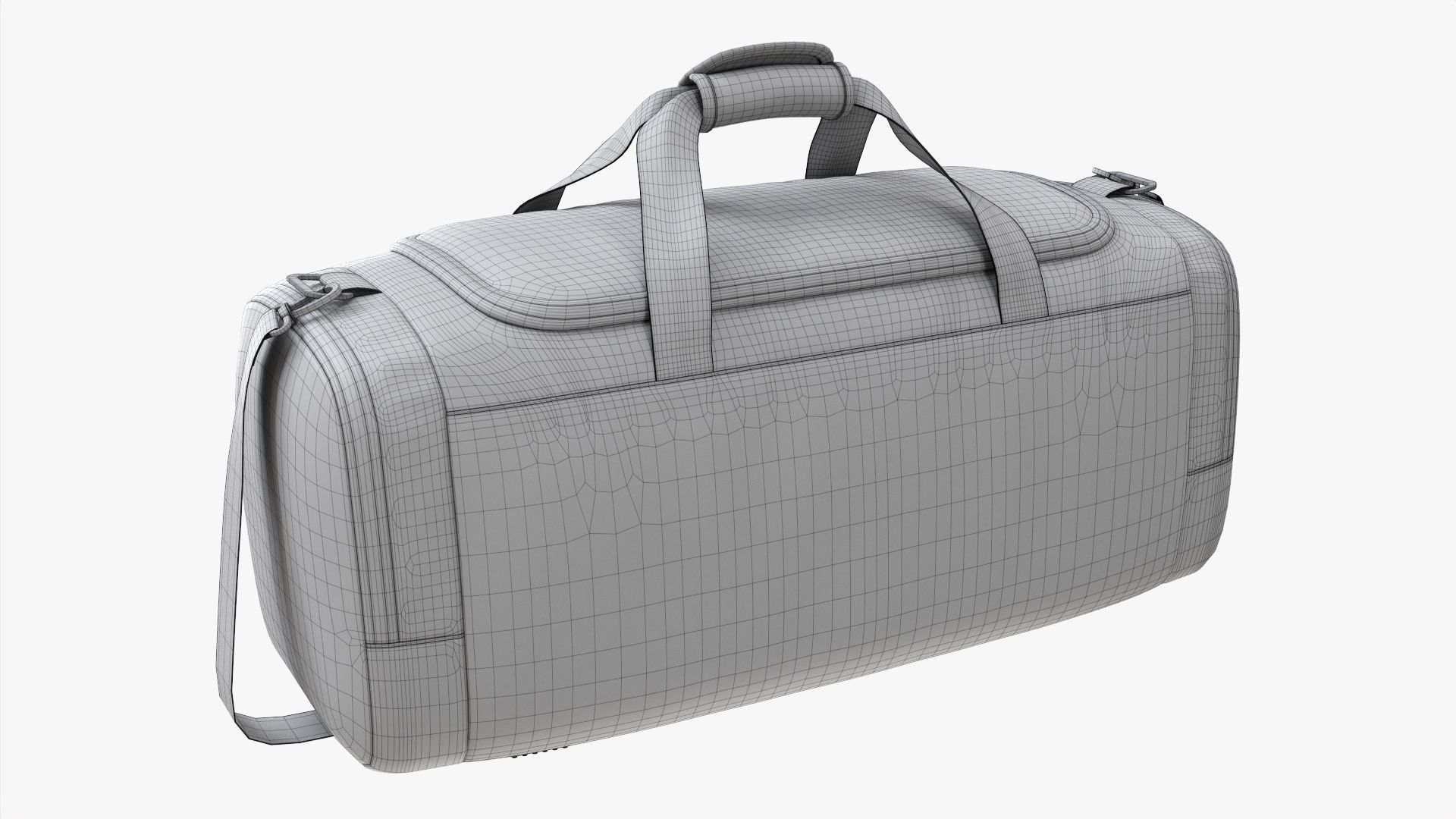 Duffel sport travel bag dark gray 3D model_13