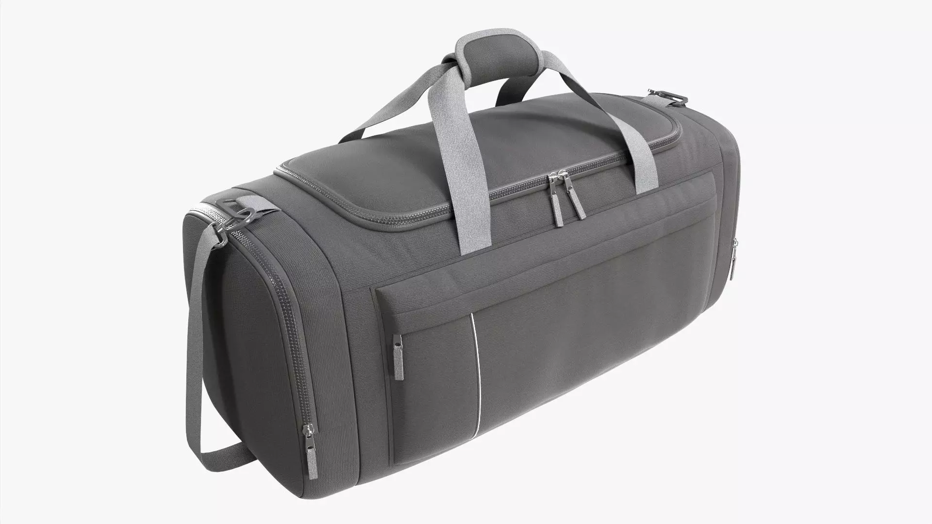 Duffel sport travel bag dark gray 3D model_0