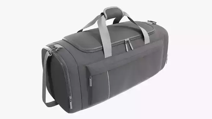 Duffel sport travel bag dark gray 3D model