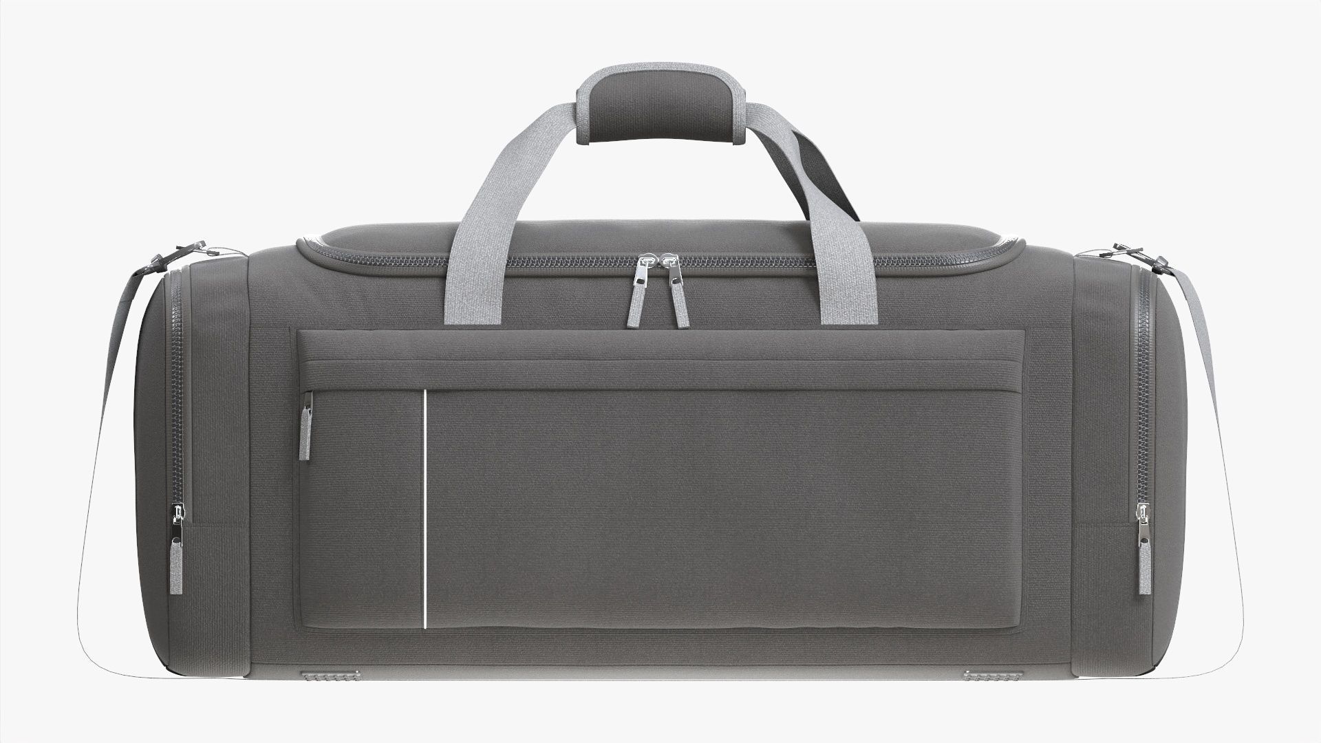 Duffel sport travel bag dark gray 3D model_8