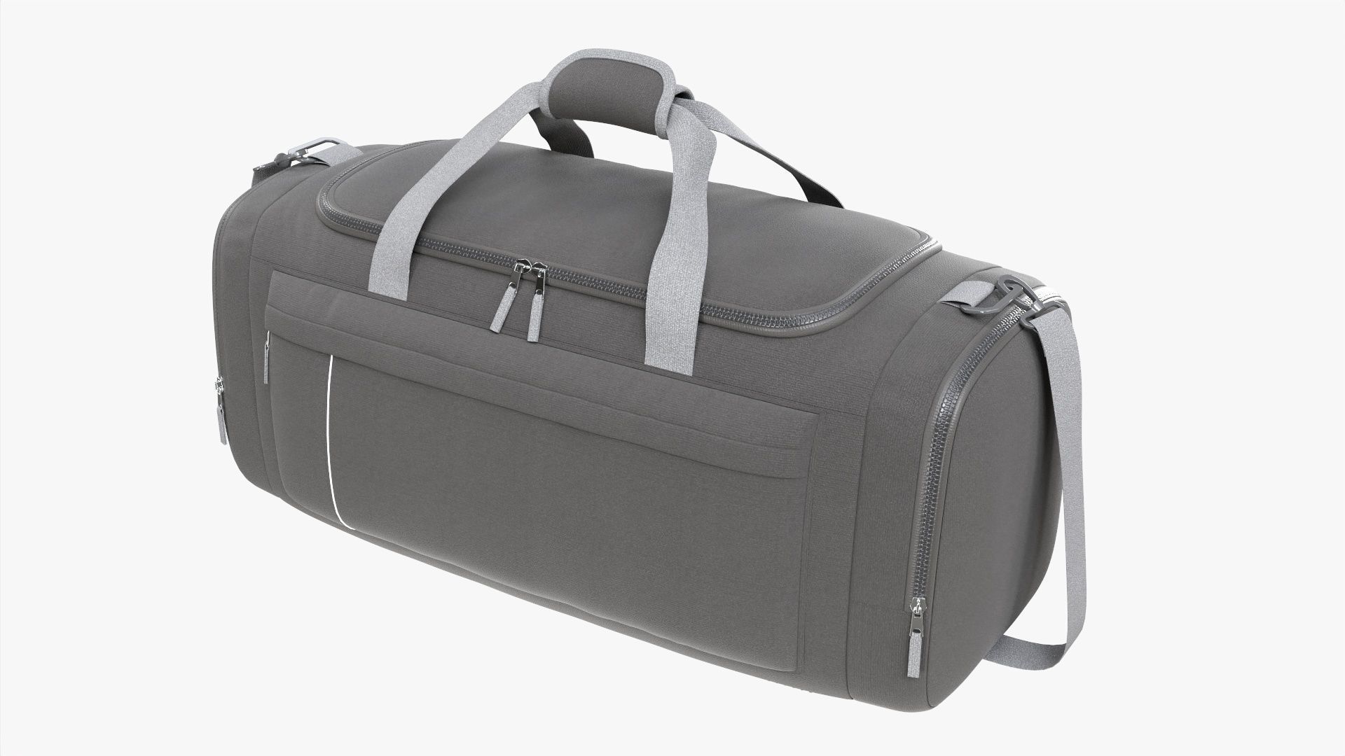 Duffel sport travel bag dark gray 3D model_1