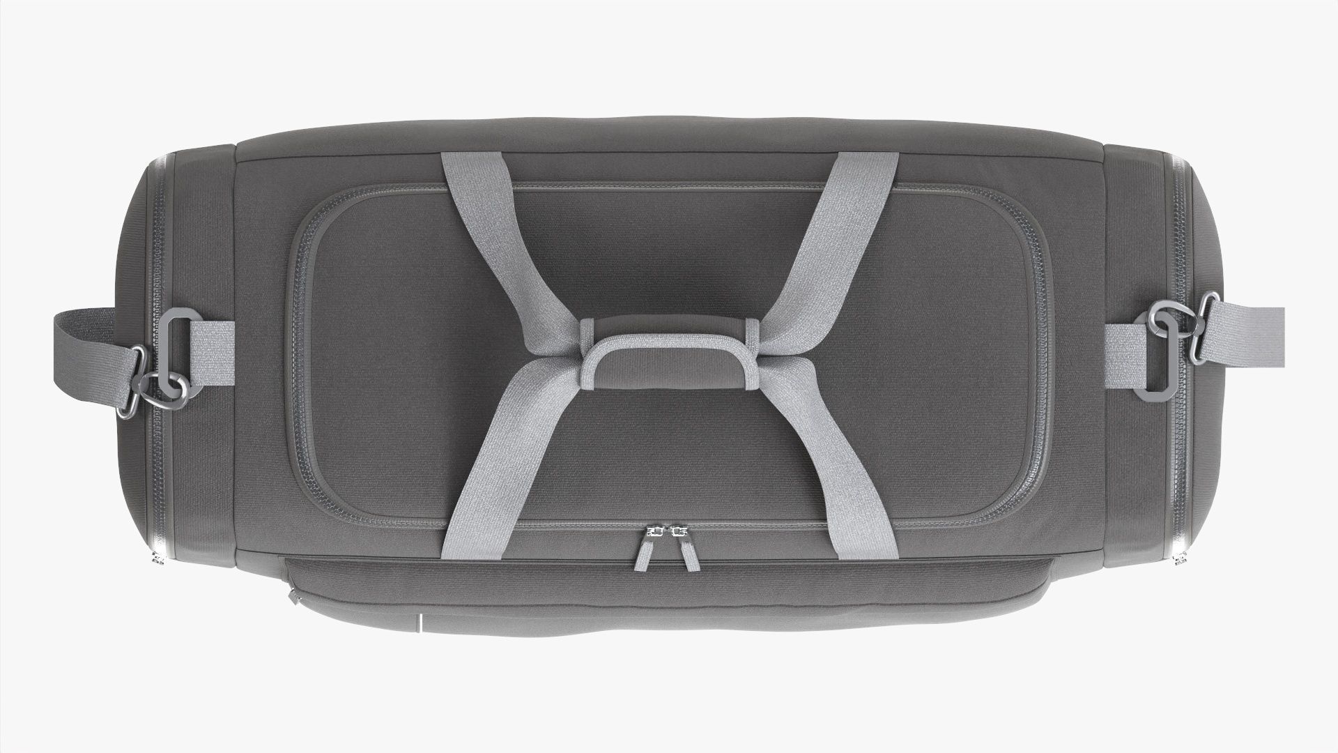 Duffel sport travel bag dark gray 3D model_10