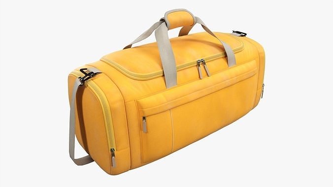 Duffel sport travel bag yellow 3D model