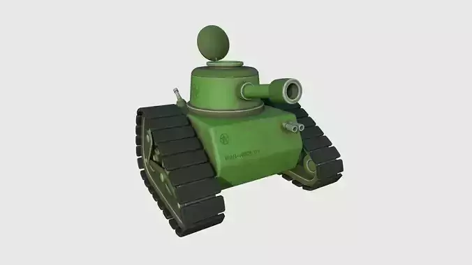 War Tank Cartoon A11 Green Dirt - Military Vehicle