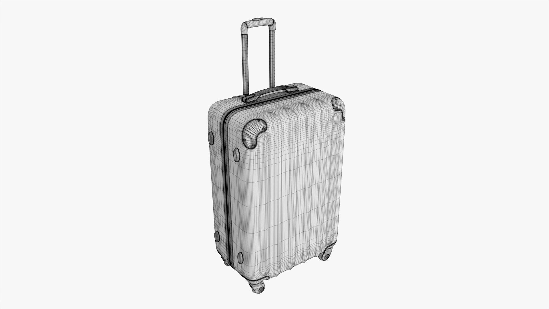 Suitcase hardshell on wheels large  3D model_8