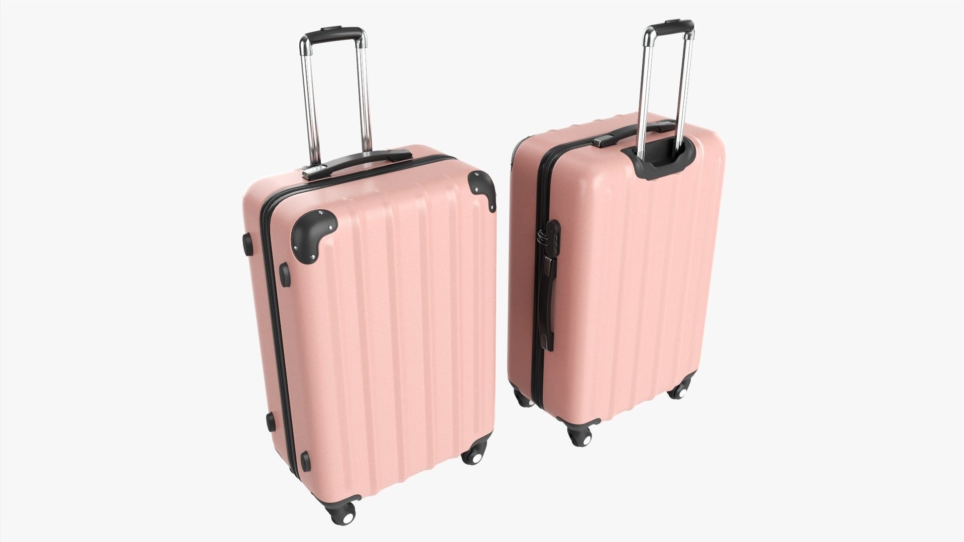 Suitcase hardshell on wheels large  3D model_0