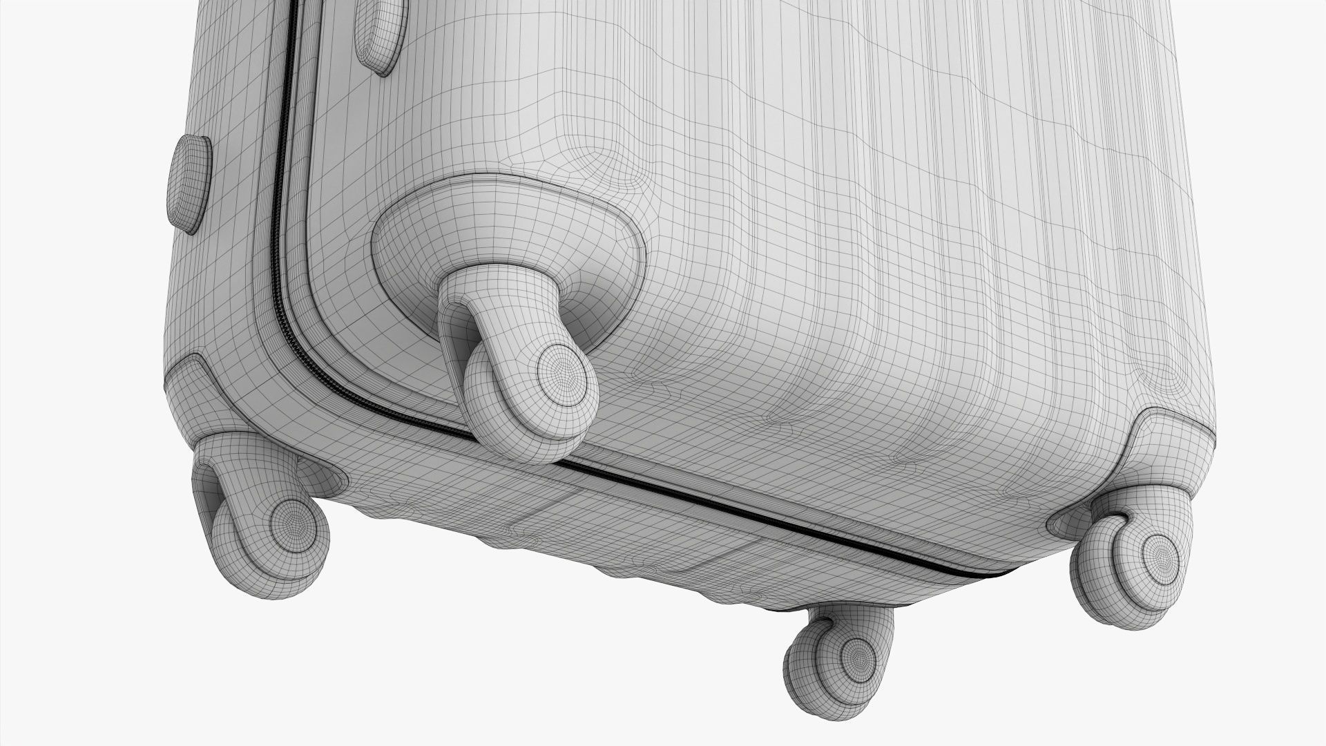 Suitcase hardshell on wheels large  3D model_13