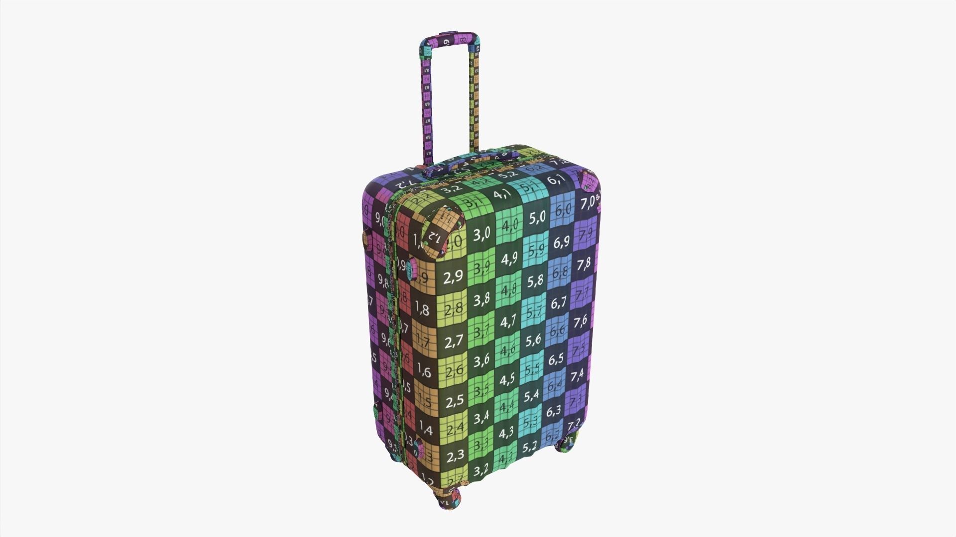 Suitcase hardshell on wheels large  3D model_14