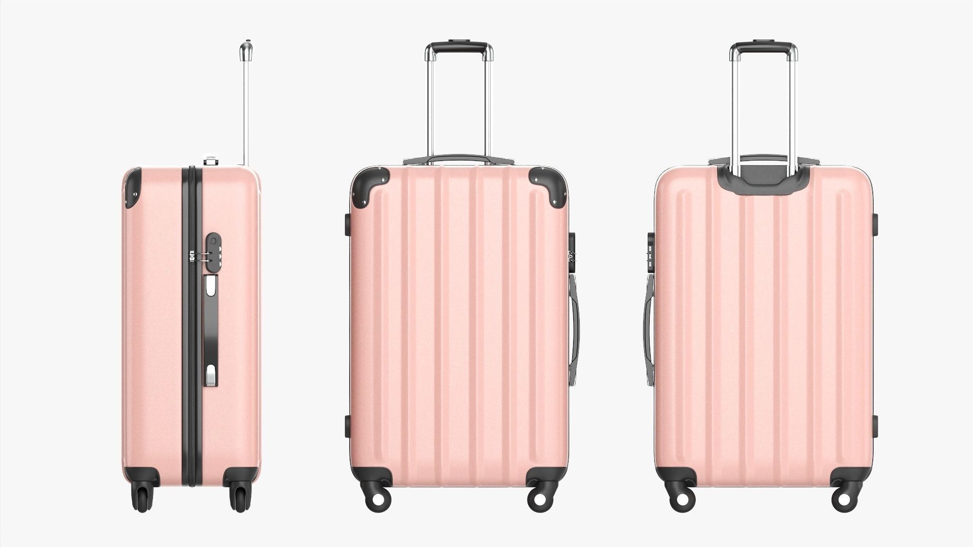 Suitcase hardshell on wheels large  3D model_1