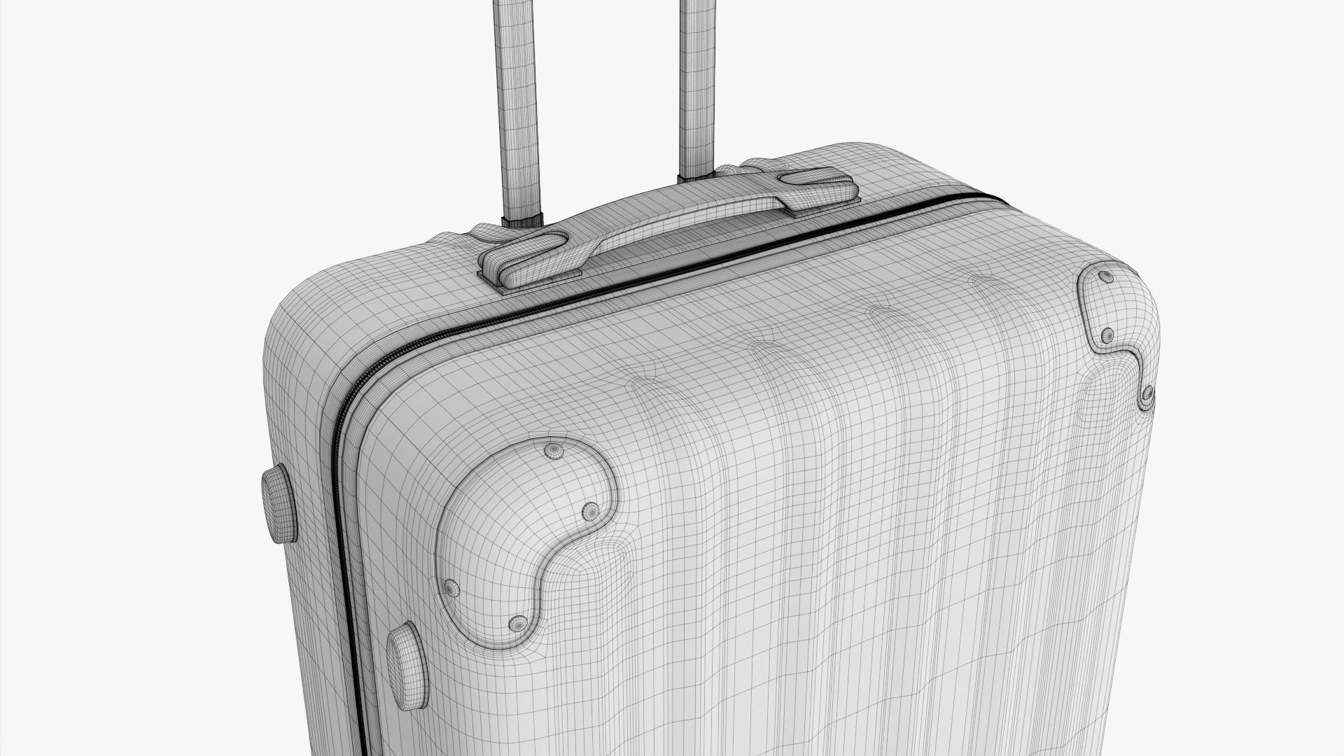 Suitcase hardshell on wheels large  3D model_9