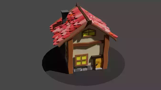 Low Poly House with roof