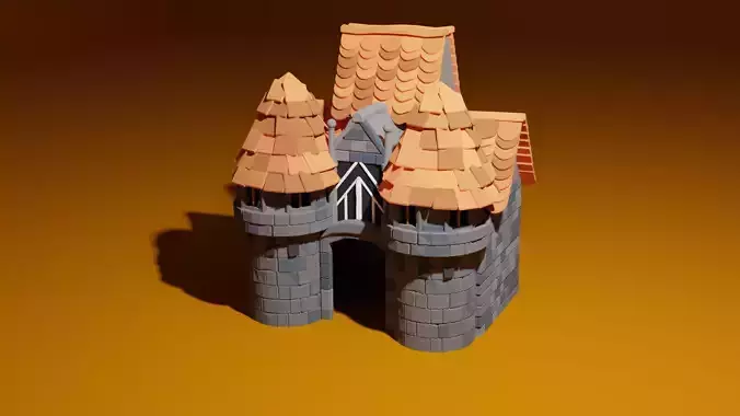 Warehouse Low poly castle made of paper