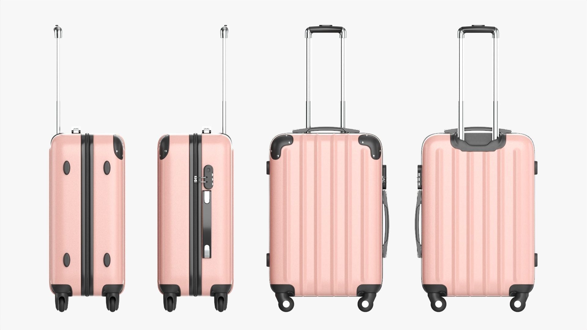 Suitcase medium hardshell on wheels 3D model_1