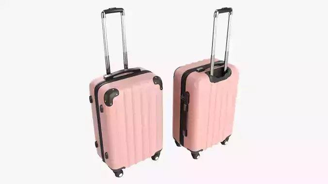 Suitcase medium hardshell on wheels 3D model