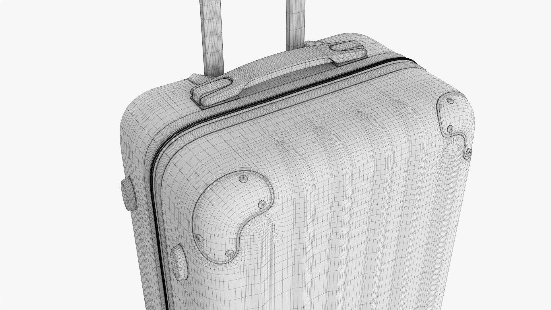 Suitcase medium hardshell on wheels 3D model_10