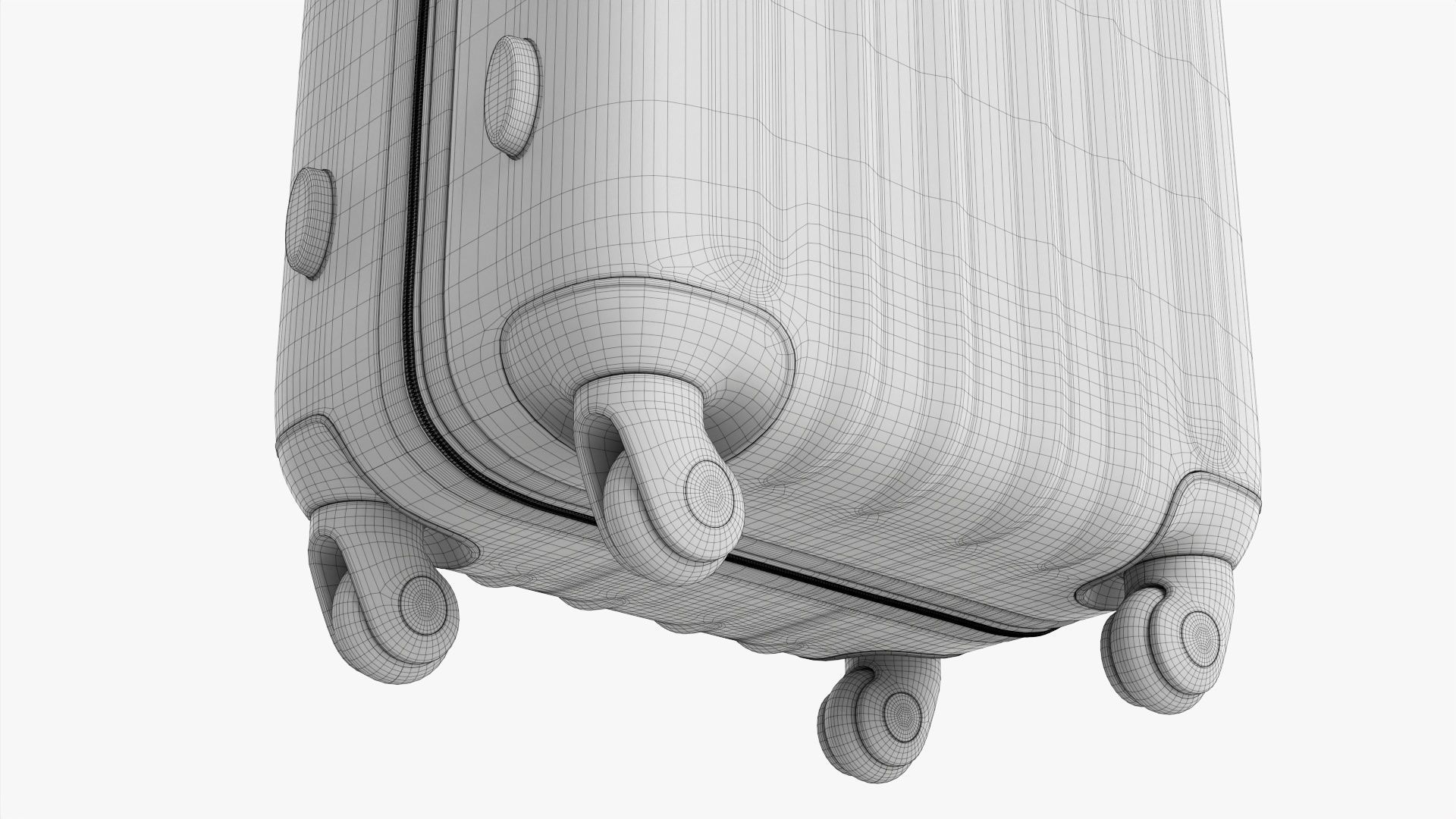 Suitcase medium hardshell on wheels 3D model_14