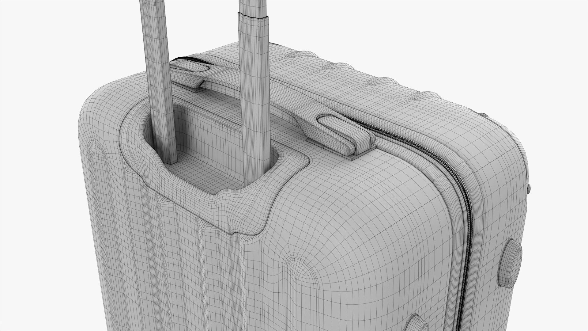 Suitcase medium hardshell on wheels 3D model_11