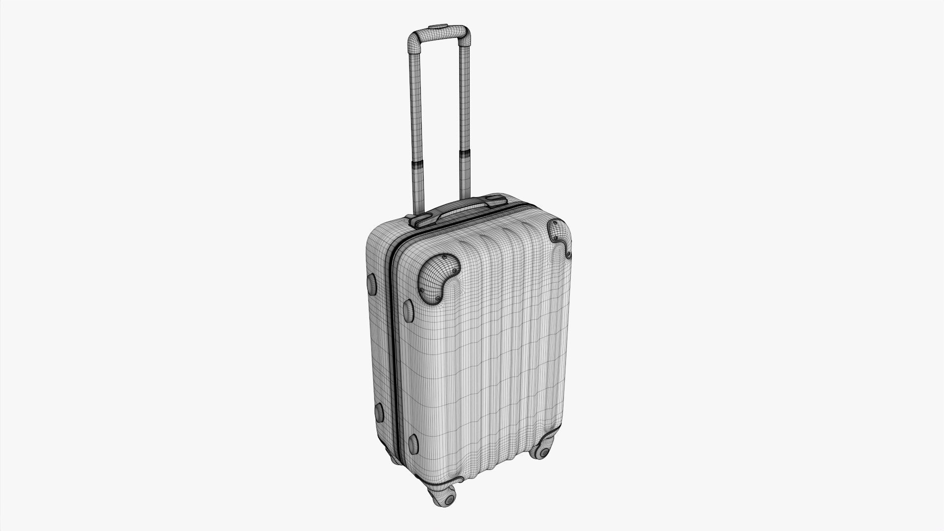 Suitcase medium hardshell on wheels 3D model_9