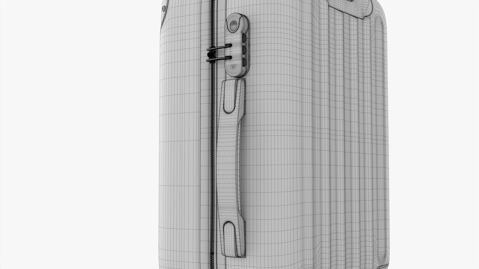 Suitcase small hardshell on wheels 3D model_12